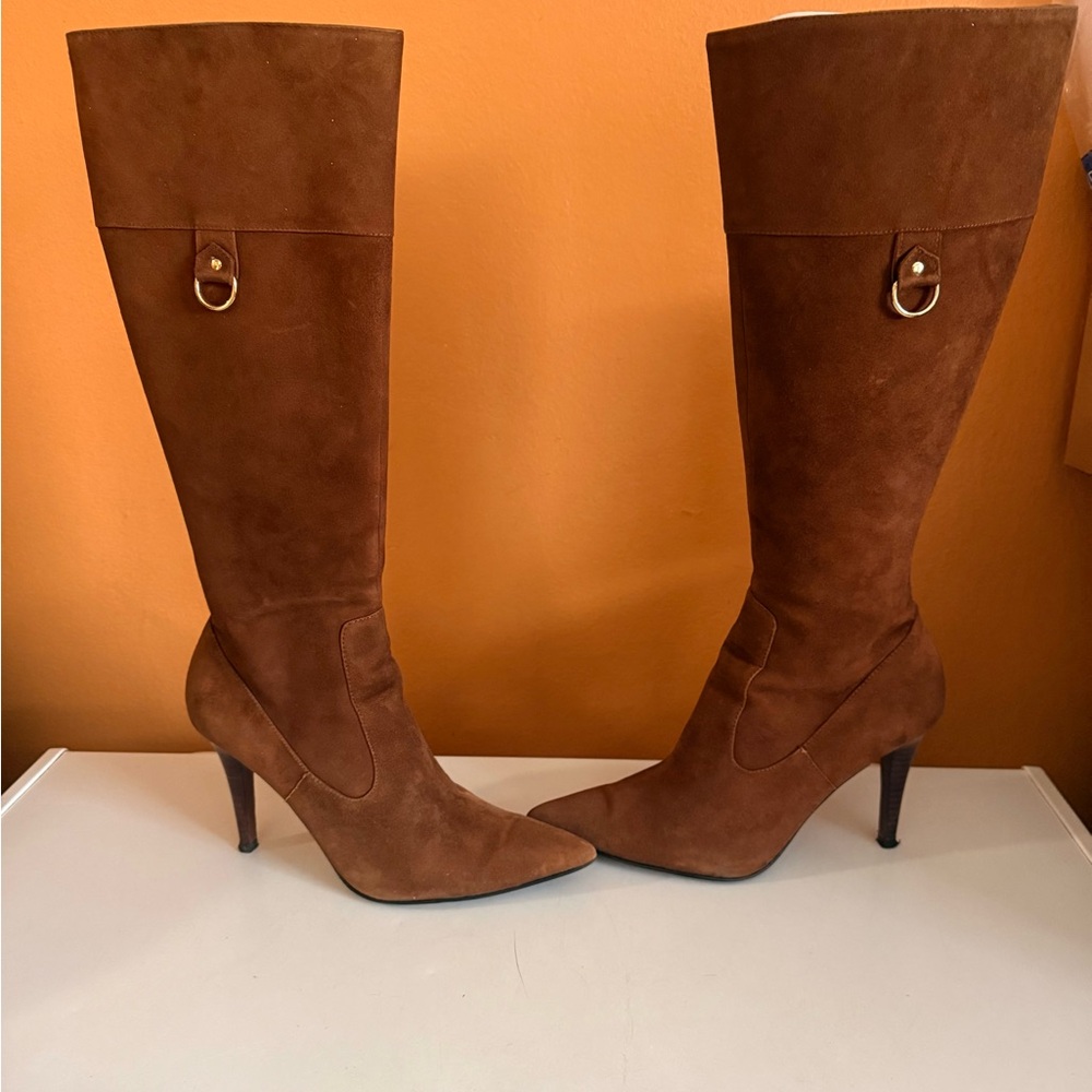 Ralph Lauren Elegant Brown Knee-High Women's Boots. Size 7